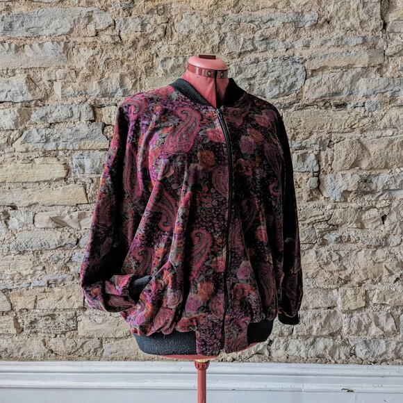 Corduroy Paisley Bomber Jacket - Picture 1 of 3